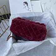 Chanel Fur Mini Classic Flap Handle Bag Cherry-20x12x6cm - 3
