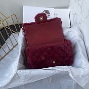 Chanel Fur Mini Classic Flap Handle Bag Cherry-20x12x6cm - 2
