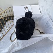Chanel Fur Mini Classic Flap Handle Bag Black-20x12x6cm - 5