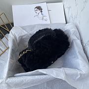 Chanel Fur Mini Classic Flap Handle Bag Black-20x12x6cm - 4