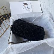 Chanel Fur Mini Classic Flap Handle Bag Black-20x12x6cm - 3