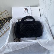 Chanel Fur Mini Classic Flap Handle Bag Black-20x12x6cm - 2