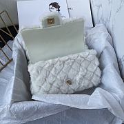 Chanel Fur Mini Classic Flap Handle Bag White-20x12x6cm - 5
