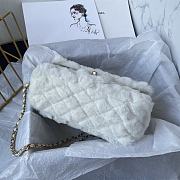 Chanel Fur Mini Classic Flap Handle Bag White-20x12x6cm - 3