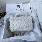 Chanel Fur Mini Classic Flap Handle Bag White-20x12x6cm - 2