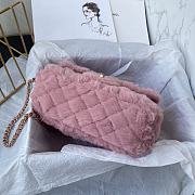 Chanel Fur Mini Classic Flap Handle Bag Pink-20x12x6cm - 5