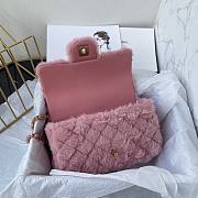 Chanel Fur Mini Classic Flap Handle Bag Pink-20x12x6cm - 2