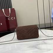 GG Marmont mini shoulder bag Nubuck Leather dark brown - 2