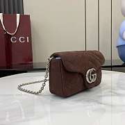GG Marmont mini shoulder bag Nubuck Leather dark brown - 3