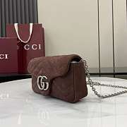 GG Marmont mini shoulder bag Nubuck Leather dark brown - 4