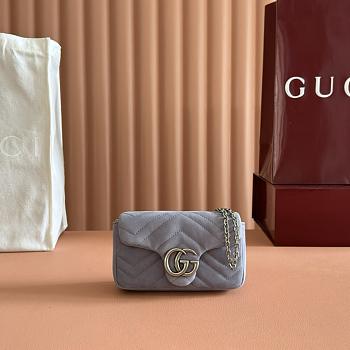 GG Marmont mini shoulder bag Nubuck Leather Grey