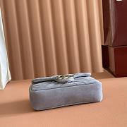 GG Marmont mini shoulder bag Nubuck Leather Grey - 4