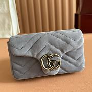 GG Marmont mini shoulder bag Nubuck Leather Grey - 3
