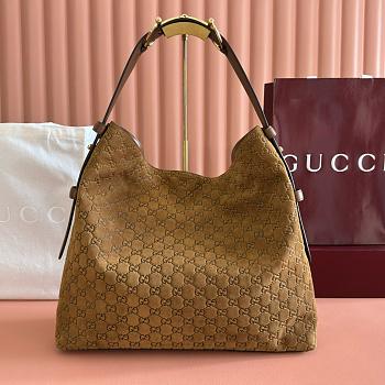 Gucci Beatrix large tote bag Brown Suede-35*27.5*11cm