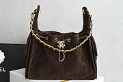 Chanel 25C hobo Bag Suede coffee brown 003 -30×26×14cm - 1
