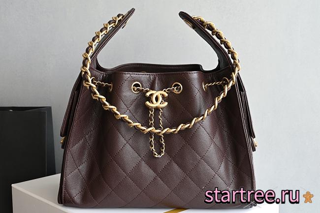 Chanel 25C hobo Bag coffee brown 004 -30×26×14cm - 1