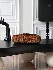 YSL Saint Laurent Brown Calypso Small Padded Leopard-Print Faille Shoulder Bag-26*14*7CM - 5