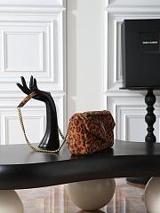 YSL Saint Laurent Brown Calypso Small Padded Leopard-Print Faille Shoulder Bag-26*14*7CM - 2
