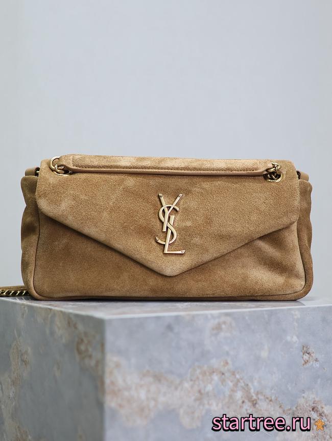 YSL SAINT LAURENT Calypso Large padded suede shoulder bag-26*14*7CM - 1