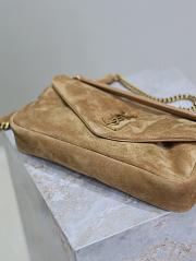 YSL SAINT LAURENT Calypso Large padded suede shoulder bag-26*14*7CM - 5