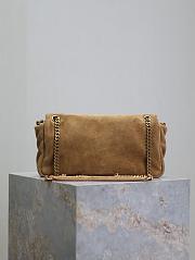 YSL SAINT LAURENT Calypso Large padded suede shoulder bag-26*14*7CM - 3