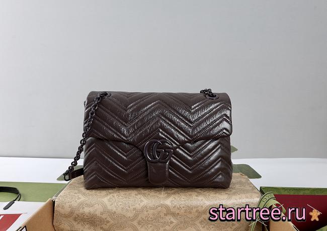 Gucci Marmont medium shoulder bag dark brown leather-31*17*8cm - 1