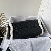 Chanel 25 small handbag Crumpled shearling sheepskin Black, Silver - 2