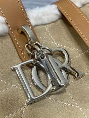 Dior Small DiorAlps Toujours Vertical Handbag Beige Suede-18.5*18.8*12cm - 5