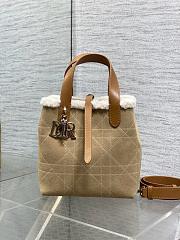 Dior Small DiorAlps Toujours Vertical Handbag Beige Suede-18.5*18.8*12cm - 3