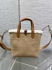 Dior Small DiorAlps Toujours Vertical Handbag Beige Suede-18.5*18.8*12cm - 2