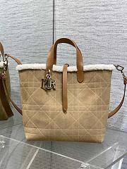 Dior Medium DiorAlps Toujours Vertical Handbag Beige Suede-23*25*11cm - 1