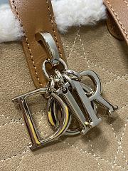 Dior Medium DiorAlps Toujours Vertical Handbag Beige Suede-23*25*11cm - 4