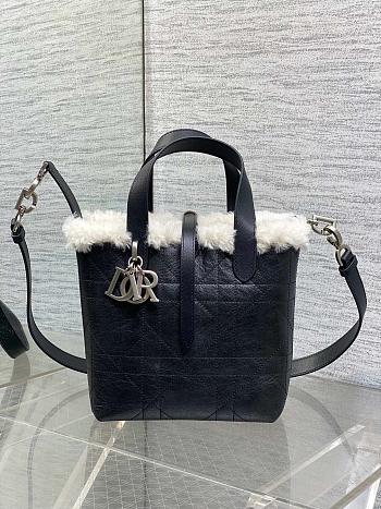 Dior Small DiorAlps Toujours Vertical Handbag Black-18.5*18.8*12cm