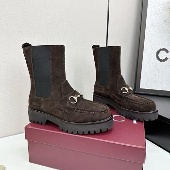 GUCCI Women's ankle boot with Horsebit Dark Brown