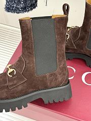 GUCCI Women's ankle boot with Horsebit Dark Brown - 6