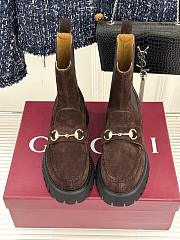 GUCCI Women's ankle boot with Horsebit Dark Brown - 4