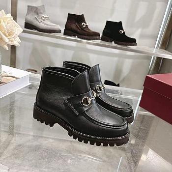 GUCCI Women's Horsebit ankle boot Black Leather