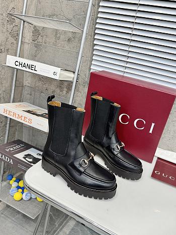 GUCCI Women's ankle boot with Horsebit Black leather