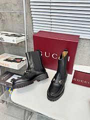 GUCCI Women's ankle boot with Horsebit Black leather - 4