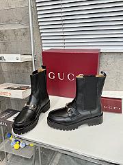 GUCCI Women's ankle boot with Horsebit Black leather - 3