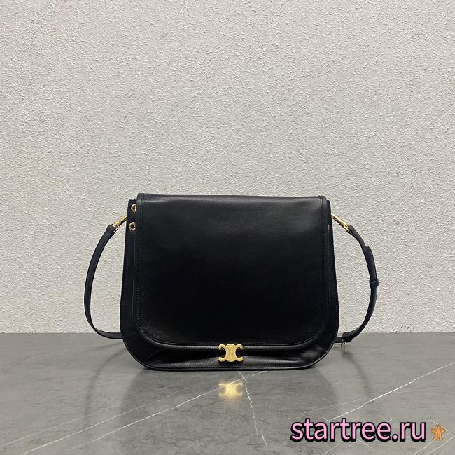 Celine SOFT TRIOMPHE BESACE IN SUPPLE SHINY LAMBSKIN-32*7*27cm - 1
