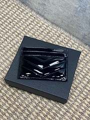 YSL CASSANDRE MATELASSÉ card case in patent leather in Black - 5