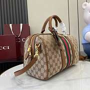 Gucci Ophidia medium boston bag in beige and brown GG canvas-30cm x 16cm x 20cm - 4