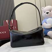 Gucci Half Horsebit medium shoulder bag in black leather-31.5x17x12cm - 5