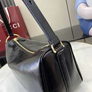 Gucci Half Horsebit medium shoulder bag in black leather-31.5x17x12cm - 2