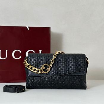 Gucci Medium shoulder bag with chain Black-28*16*7cm