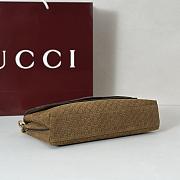 Gucci Medium shoulder bag with chain brown GG suede-28*16*7cm  - 3