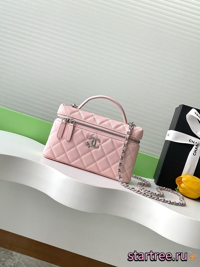 Chanel Vanity with chain Shiny grained calfskin Pink-17*19.5*5cm - 1