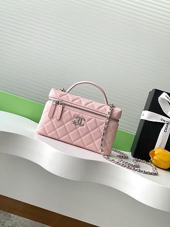 Chanel Vanity with chain Shiny grained calfskin Pink-17*19.5*5cm