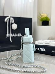 Chanel Vanity with chain Shiny grained calfskin Baby Blue-17*19.5*5cm - 5
